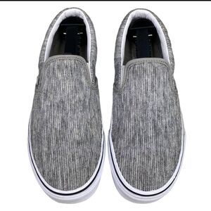 Vans Unisex Classic Grey White Slip On Casual Skate Sneaker Size M 6W 7.5